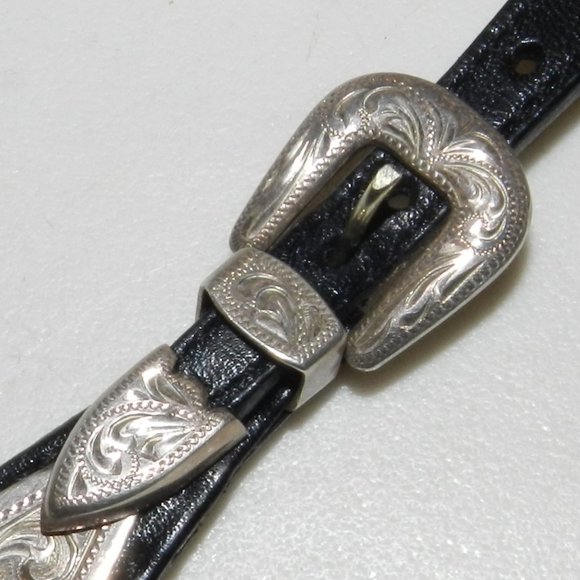 STERLING SILVER 925 BC MEXICO WATCH STRAP 12.5 MM BLACK main image 5